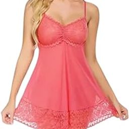 Women Net Babydoll Night Dress Above The Knee| Wedding Babydoll Nightdress| Honeymoon Dress| Sexy Nighty Dress Free Size (28 to 36) Inch-picture-38