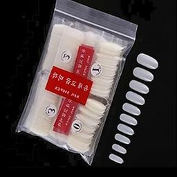 500pcs Oval Nails Tips Natural Full Cover Acrylic False Nails 10 Sizes For Nail Art (7n)-34