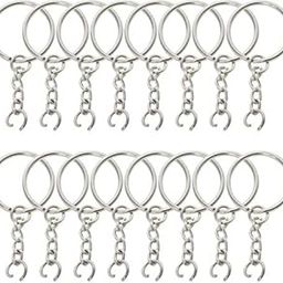 Bhaiji Enterprises Silver 30mm Open Jump Ring Connector Key Case (Set of 36) + 1 Keychain Free-picture-23