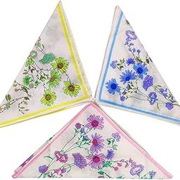 Ultra Soft Premium Women's Floral Handkerchiefs - Assorted Prints, 33 cm x 33 cm, 100% Cotton - Fashionable, Absorbent, Eco-Friendly Hankies-Pack of 6-image-98