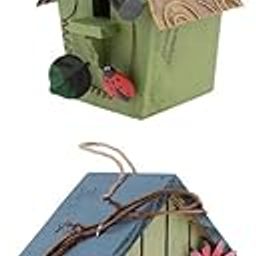 ARTISOUL® 2 Pieces Country Cottages Wood Hanging Bird House Bird Feeder Garden Decor | Yard, Garden & Outdoor Living | Bird & Wildlife Accessories | Birdhouses-image-10