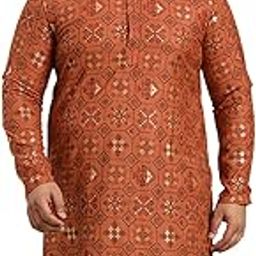 Plus (Since 1958) Men's Cotton Linen Printed Long Kurta-Classic Design, Premium Comfort and Versatile Style for Events-image-13