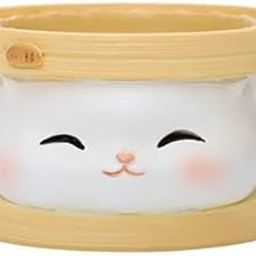 ATORSE 2xPlanter Pot Pen Holder Statue Cartoon Figurines Plant Pots for Indoor Plants Cat 9x10x5cm-image-58