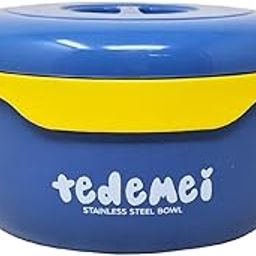PARTEET Stainless Steel Airtight Food Bowl for Kids, Baby with Lid Handle | Baby Food Bowl BPA Free | 620ml (Blue)-image-81