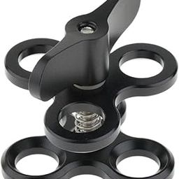 CALANDIS® Triple Ball Clamp 3 Holes Underwater Arm Diving Bracket for Gopro Hero 3+/4/5/6 Black-image-2