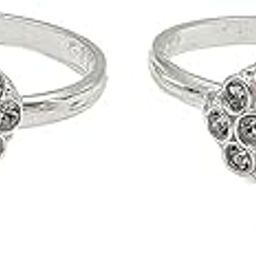 Silver Red & Blue Meena Colour Thumb Toe Ring With Ghungroo Bichhiya For Women ~ Pack in 2 Piece-image-53
