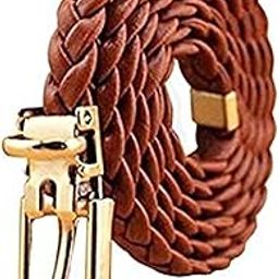Women Brown P.U Leather Braided Belt-image-34