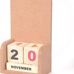 IVEI DIY MDF Perpetual Calendar Wooden Craft - MDF Mini Wooden Calendar - Plain MDF Blank Desk Calendar for Painting Wood Sheet Craft, Decoupage, Resin Art Work & Decoration (Straight)-27