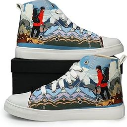 Women's Artistic High Ankle Canvas Sneakers-image-17