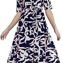 Siya Women's Rayon Button-Down Front Collar Neck Short Sleeves with Zipper Floral Printed Maternity Kurti-image-67