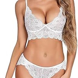Babydoll Bikini Set| Non-Padded Bra & Panty | Nightwear/Beautiful for Couples Honeymoon/First Night/Anniversary for Women/Bikini Net Bra Panty Lingerie Set-image-83