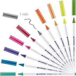 Edding Textile Pen (1 MM) - Set of 10 - Assorted Fun Colours-17