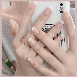 Styfy Press On | Stick On Fake Nails | Artificial Designer With 24 Pcs Jelly Glue on False Nail Including Manicure Kit - Classique French-image-12