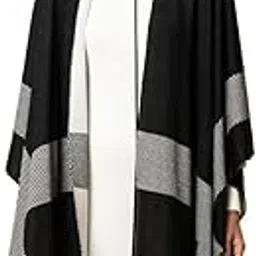 khaleej Women Yin & Yang Reversible Cape (Black/White_Free Size)-picture-24