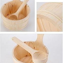CLUB BOLLYWOOD® Sauna Bucket Set Solid Wood with Sauna Liner with Laddle 4L for SPA Use| Home & Garden | Yard, Garden & Outdoor Living | Pools & Spas | Saunas-picture-16