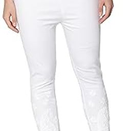 Hand Embroidered White Cotton Lucknawi Chikankari Trouser Pants for Womens SCL11009-image-12