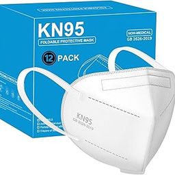 N95 Reusable Unisex Non Woven fabric Face Mask, Ear Loop Style (Pack of 12) Protective Fold Flat Mask With 5 Layered Filtration, Without Valve-7