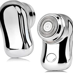 Mini Electric Travel Shaver Portable Pocket Size Rechargeable Lightweight Shaver with Battery Power Indicator Wet and Dry Rotatable for Teen Office Business (Silver)-image-45