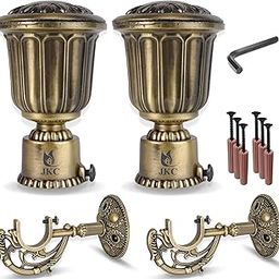 JKC Zinc Alloy Royal Antique Curtain Brackets and Holders, Curtain Holders for Wall, Curtain Brackets, Curtain Holder, Curtain Rod Holder - Brackets 2 Holders 2-picture-14