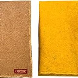 Achleshwar Combo of Premium Brown & Yellow Woolen Aasan Completely Handcrafted Perfect Mat for Meditation & Prayers - Soft, Comfortable (Size 23 x 30 Inch)-83