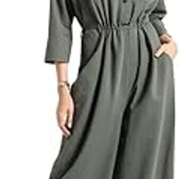 Women's Solid Wide-Leg Utility Jumpsuit-image-12