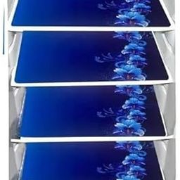 BHOLA Parvati Corporation Waterproof PVC Refrigerator Drawer/Fridge/Multipurpose Mat Set of 4 Pcs (12 X 17 Inches) Blue Floral-image-80