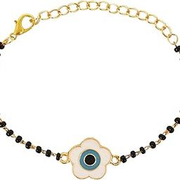 Women Stylish Gold Plated Evil Eye Adjustable Mangalsutra Lumba Bracelet For Bhabhi/Sister (R133-L)-image-41