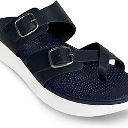 Women Magnolia Lightweight Double Strap | Cushioned | Bounce Back | Comfortable Flat Sandals-image-17