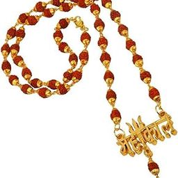 Religious Jewelry Loard Shiv Mahakal Locket with Puchmukhi Rudraksha Mala Brass Wood Pendant Necklace Chain for Men and Women-image-89