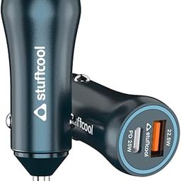 Stuffcool Ultimus 47W Dual Port Car Charger with 25W PPS PD Type C Port and 22.5W QC3.0 Type A Port Perfect for iPhones, Flagship Samsung S21 Series, Z3 Fold/Flip-0