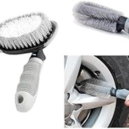 NIKAVI Car Motorcycle Wheel Tire Brush + Hub Clean Brush Cleaning Tool Kit,Set of 2,NIKAVI Car Wheel Rim Brush Hub Clean Wash Useful Brush Car Truck Motorcycle Bike Washing Cleaning T-image-81
