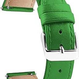 ACM Watch Strap Leather Belt 20mm Compatible with Garmin Venu Sq Music Smartwatch Casual Classic Band Green-image-96