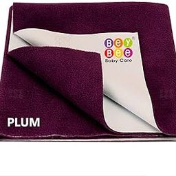 BeyBee Instadry Anti-Piling Fleece Extra Absorbent Quick Dry Sheet for New Born Babies, Cotton Bed Protector Mattress, Reusable Waterproof Baby Cot Sheet for Toddler Infant, Small Size 50x70cm, Plum-image-67