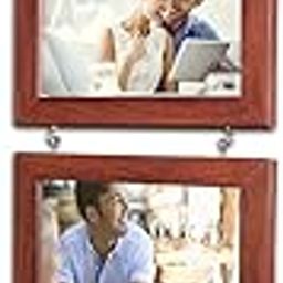 Painting Mantra Pearl Drop Hanging Photo Frame Set of 4 Photo Frame for Home & Office Decoration (Size- 5 x7 Inches, Color - Brown)-image-3