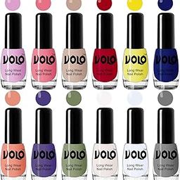 Volo Best Affordable Gloss Nail Polish Combo 12 Pcs Full Year Collection(Purple, Pink, Nude, Red, Yellow, Blue, Peach,Purple, Green, White, Top Coat, Grey) 60 ML-image-78