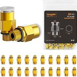 HANGLIFE PC4-M6 Bowden PTFE Tube Connectors, Push-to-Connect Quick Fittings, 1.75mm Filament Pneumatic Coupler, Push-Fit Adaptor – 3D Printers Accessories, Ideal for Pneumatic Systems (Pack of 20)-image-1