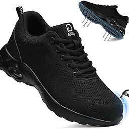 Steel Toe Shoes for Men Black Women's Work Shoes Lightweight Safety Toe Shoes Indestructible Steel Toe Sneakers Industrial Construction Footwear-38
