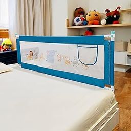 HAOWKI Bed Rail Guard for Baby/Kids Safety, 176cm x 76cm (6ft x 2ft), Portable & Foldable, Baby Safety Essential, Adjustable Height, Attractive Cartoon Prints, King Size & Queen Size Bed (Pack of 1)-image-9