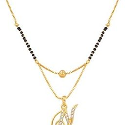 Stylish Gold Plated Letter N Mangalsutra for Women (M101042)-11
