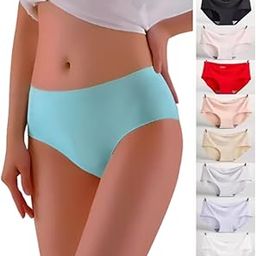 Seamless Panties for Women Invisible No Show Laser Cut Ice Silk Panty for Women - 4 PCS -Multicolored-picture-18