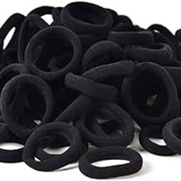Baby Hair Ties, 120 Pieces 1.18 Inch Cotton Toddler Hair Ties for Kids Girls, Seamless Cute Small Black Hair Ties for Women Thick Hair (Black)-image-33