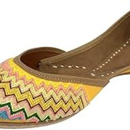 Jutti for Women Handmade Ethnic Wedding Bridal Flat Juti Traditional Mojari Soft Flat Indian Shoes Multi-image-56