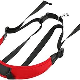 Adjustable Saxophone Sax Cotton Padded Neck Strap with Hook Clasp Red-image-54