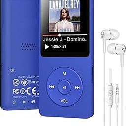 Cason 16GB Mini MP3 Music Player with Bluetooth 5.4, Video Playback,Pocket-Sized MP3 Player for Music,Voice Recording,FM Radio -Expanded Up to 128GB (Blue)-7