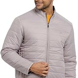 Men’s Nylon Quilted Puffer Jacket | High Neck Regular Fit Winter Wear-image-36