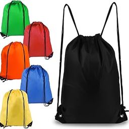 MAKABEE Drawstring Backpack 6Pcs Drawstring Gym Bags Black Draw String Bags Backpack for Sports, Gym, Travel, Swimming, Beach (6 Colors)-image-20