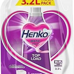 Henko Matic Top Load Liquid Detergent - 3.2L Refill Pouch with Nano Fiber Lock Technology, 99.9% Germ Protection, Bio Stain Power & Ultra Color Care which maintains the Newness, Color & Shine-9