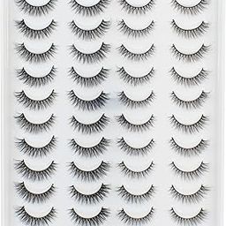 Beauty False Eyelash For Women-Natural & Lightweight 20 Pair Faux Mink Fake Eyelashes/Soft & Comfortable Black Reusable Cat Eye Lashes extension/Long Lasting Eye Makeup Lash-(Love)-picture-23