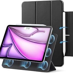 ESR for iPad Air 13 inch Case M3/M2 (2025/2024), iPad Pro 12.9 inch Cover (6th/5th/4th Gen), Powerful Magnetic Attachment, Slim Trifold Stand Case, Supports Pencil Pro and USB-C, Rebound Series, Black-11