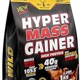 Wild Buck Hyper Mass Gainer Powder, High Protein Muscle Mass Gainer with Creatine + Taurine,1053 Calories & 40g Protein , Gain Strength & Size, Weight Gainer for Men & Women [Chocolate Peanut Butter, 1 Kg / 2.2 lb]-picture-20